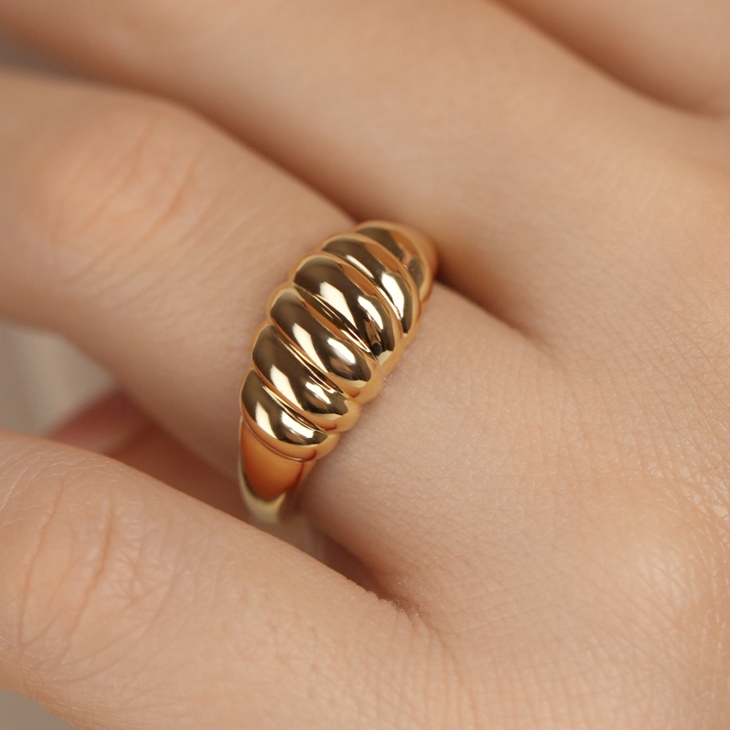 Pierścionek srebrny pozłacany (R100864 Y 925): 10 - zdjęcie: 3