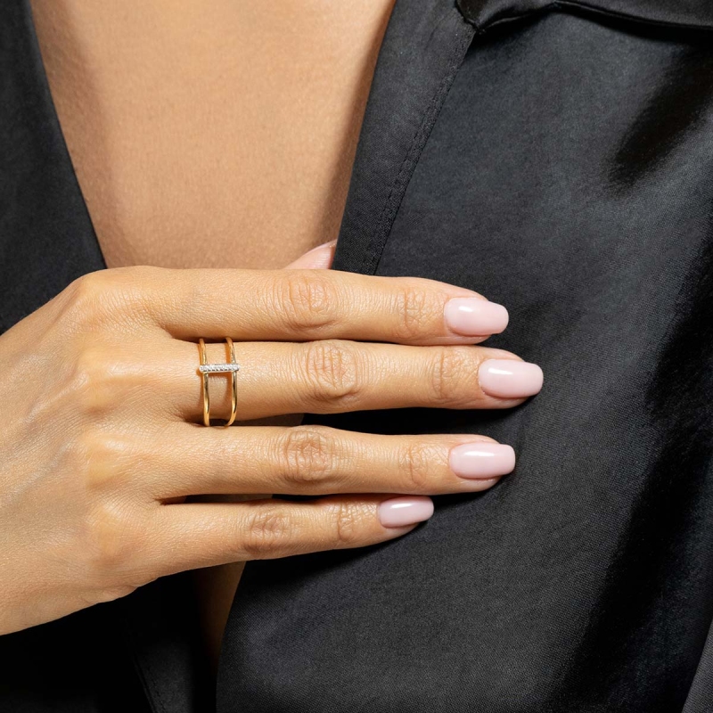 Pierścionek z diamentami R64659 Y: 8 - zdjęcie: 2