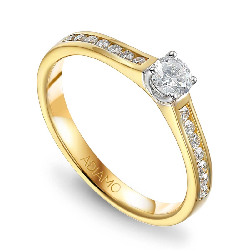 Pierścionek z diamentami (R31737 YW 0,20ct): 7 - zdjęcie: 1