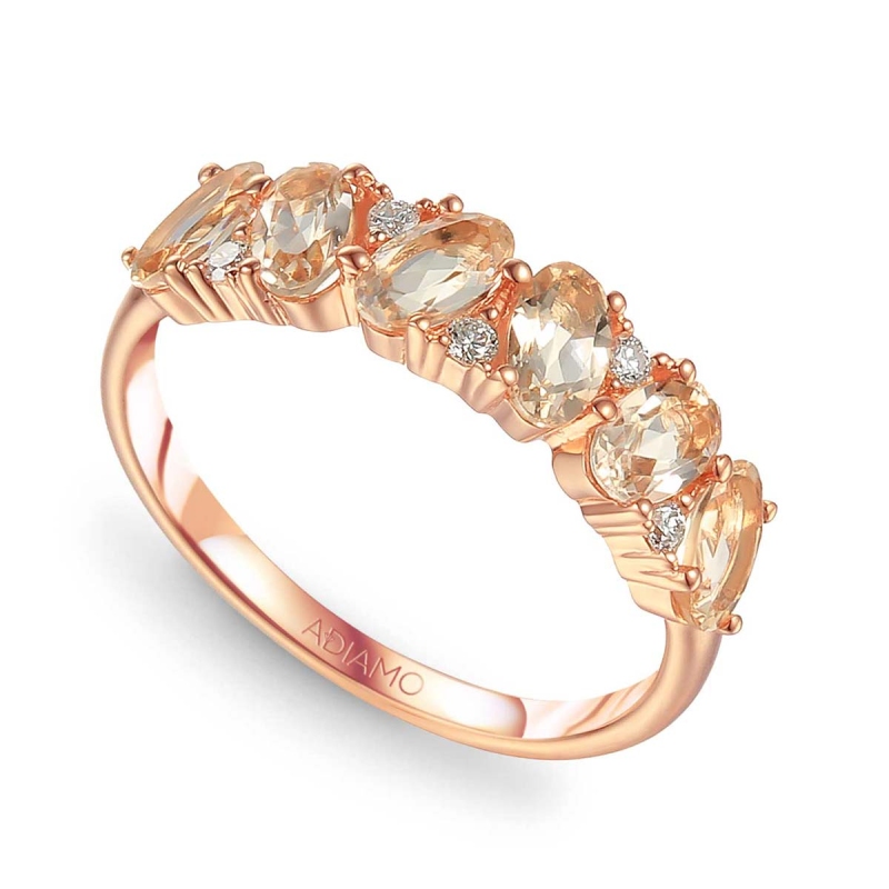 Pierścionek z morganitami i diamentami (R69312 R MR): 9 - zdjęcie: 1