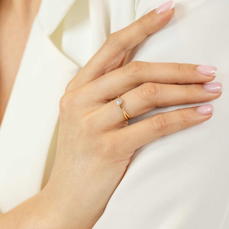 Pierścionek z diamentami R56441 Y: 7 - zdjęcie: 2