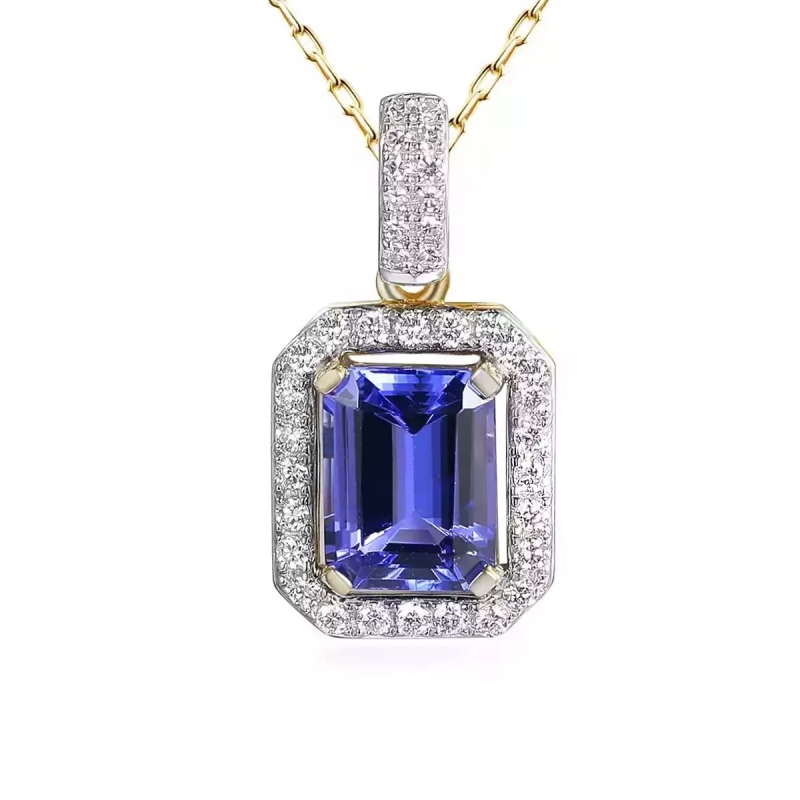 Zawieszka z tanzanitem i diamentami (P82005 Y T) - zdjęcie: 1