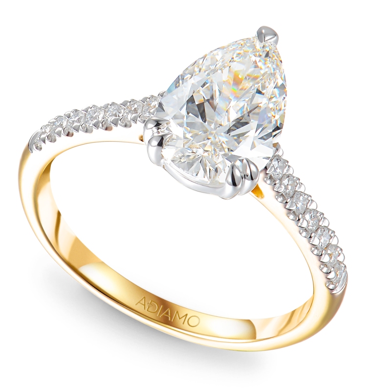 Pierścionek z diamentami laboratoryjnymi (R96122 YW LGD 2.00ct): 15 - zdjęcie: 1