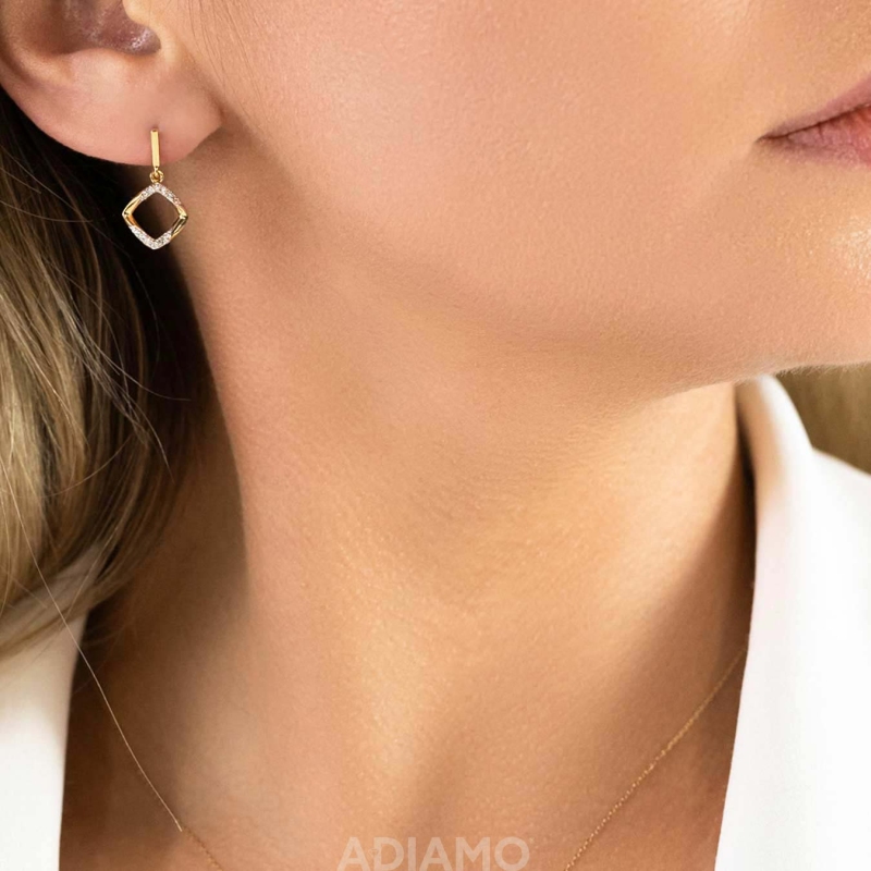 Kolczyki z diamentami (E88150 Y S) - zdjęcie: 2