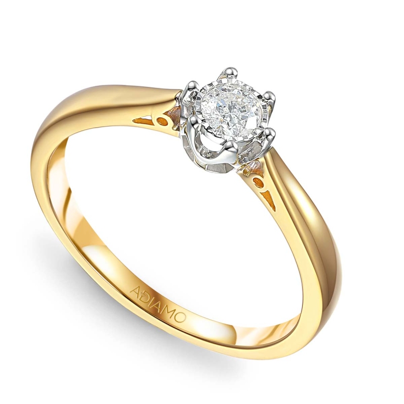 Pierścionek z diamentem (R88312 YW 0,18ct): 15 - zdjęcie: 1