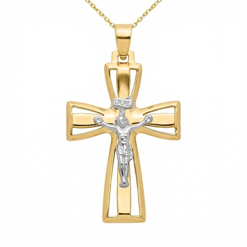 Zawieszka złota krzyżyk (P44449 Y) - zdjęcie: 1