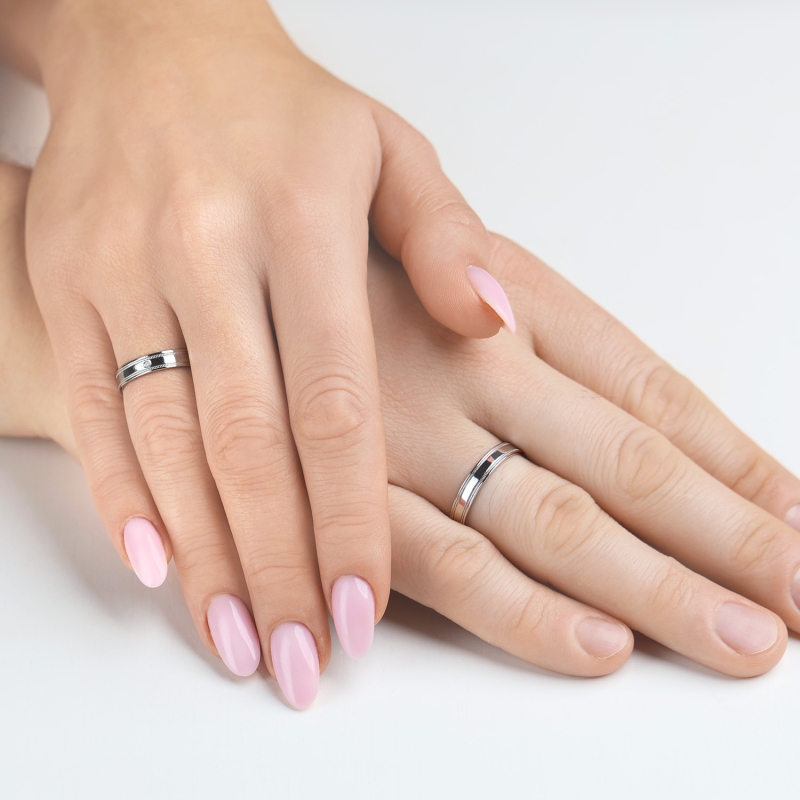 Obrączka z diamentem, 4 mm (O-R99878 W): 8 - zdjęcie: 2