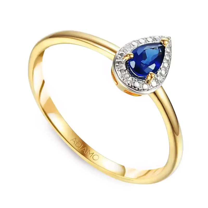 Pierścionek z szafirem i diamentami (R69348 Y SA): 7 - zdjęcie: 1