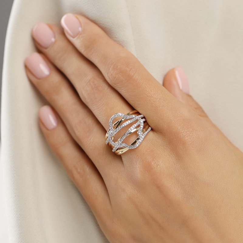 Pierścionek z diamentami (R100448 Y): 15 - zdjęcie: 2