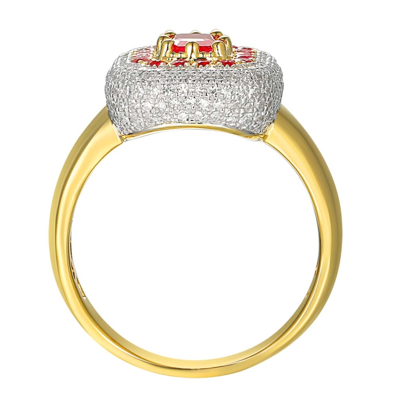 Pierścionek z rubinami i diamentami (R88488 Y RU): 7 - zdjęcie: 3