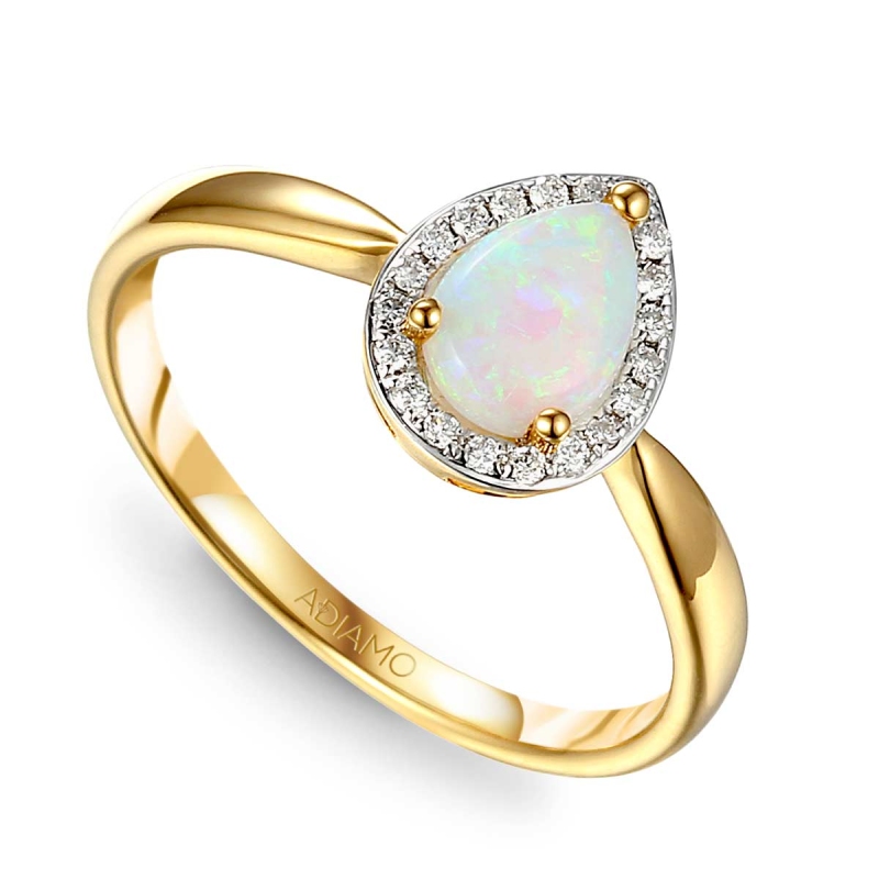 Pierścionek z opalem i diamentami (R50991 Y OP): 10 - zdjęcie: 1