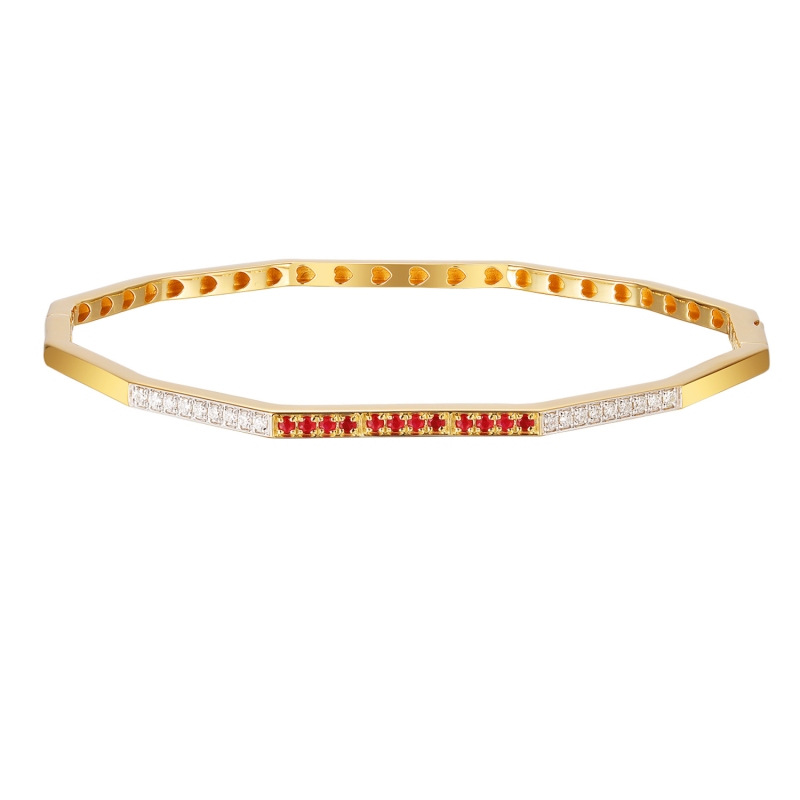 Bransoletka z rubinami i diamentami (B10264 Y RU) - zdjęcie: 1