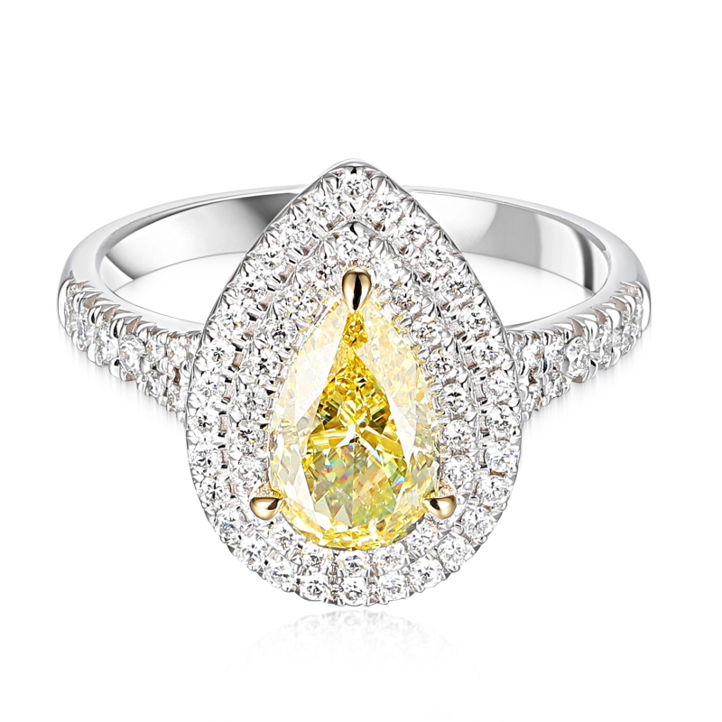 Pierścionek z żółtym diamentem laboratoryjnym (R100392 YW LGDY) : 10 - zdjęcie: 3