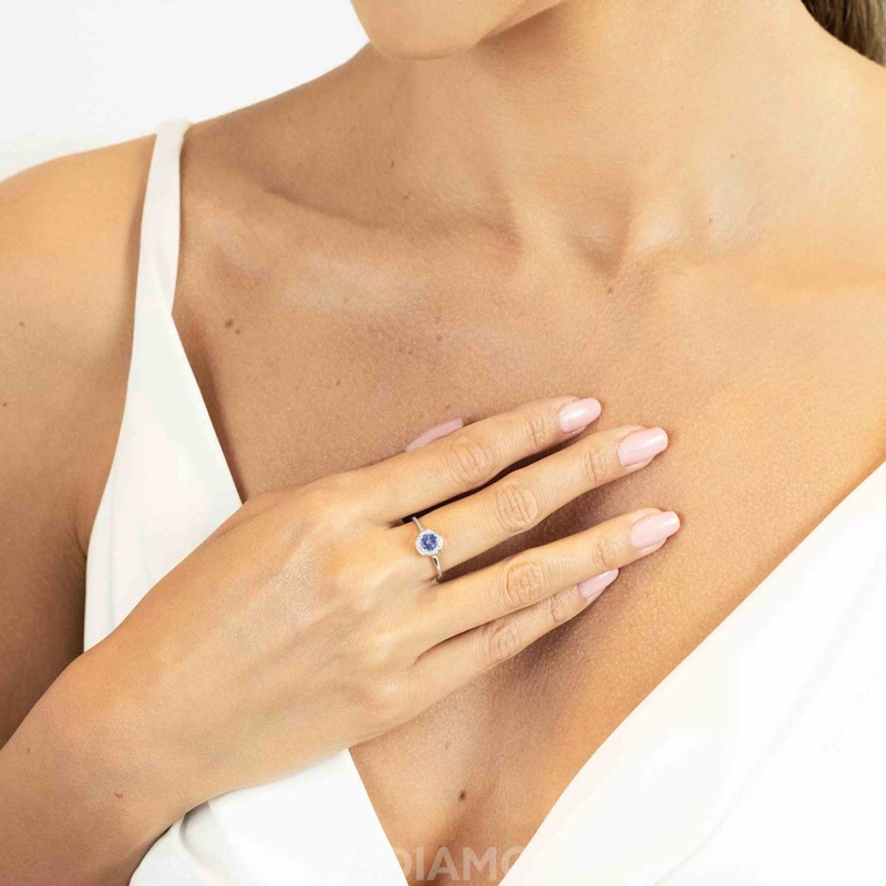 Pierścionek z tanzanitem i diamentami (R62900 W M T): 22 - zdjęcie: 4