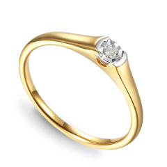 Pierścionek z diamentami (R73496 YW 0,08ct)