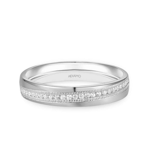 Obrączka ślubna z diamentami, 4 mm (O-R48462 W)