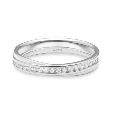 Obrączka ślubna z diamentami, 2,5 mm (R15945 W)