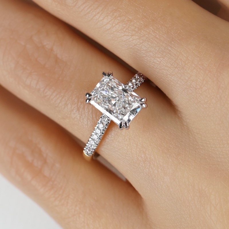 Pierścionek z diamentami laboratoryjnymi (R100598 YW LGD 2,01ct): 14 - zdjęcie: 5