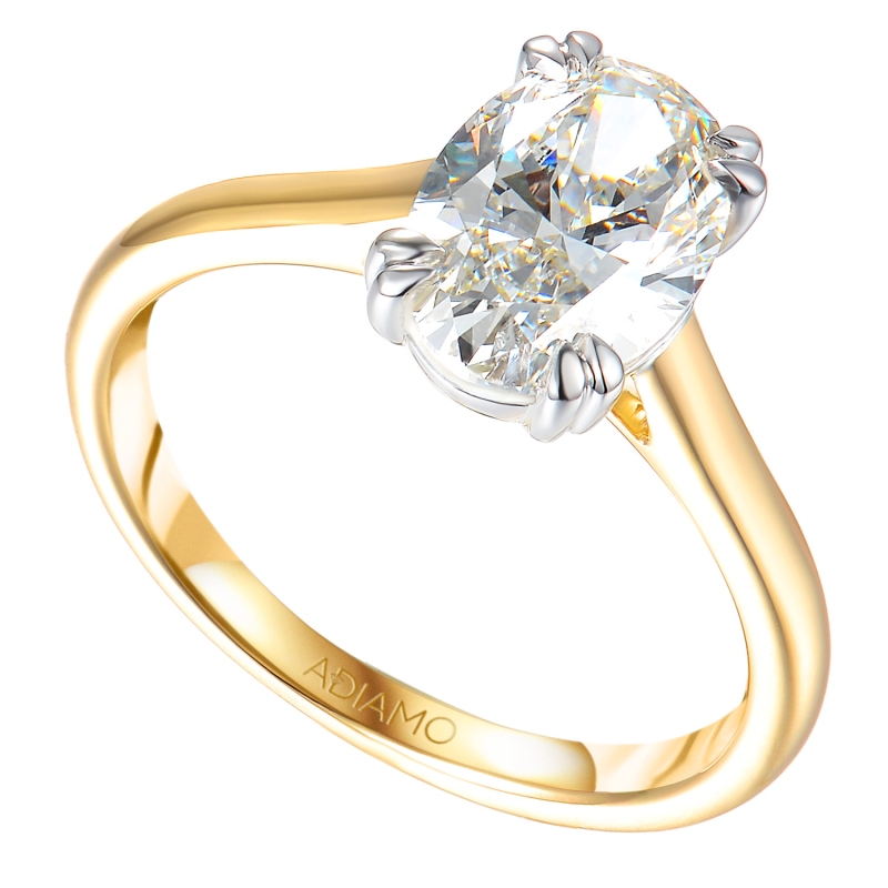 Pierścionek z diamentem laboratoryjnym (R96118 YW LGD 2,00ct) - zdjęcie: 1