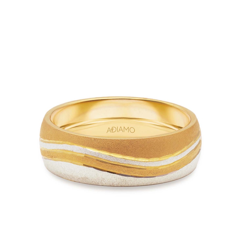 Obrączka ślubna damska, dwukolorowa, 6 mm: 9 - zdjęcie: 1