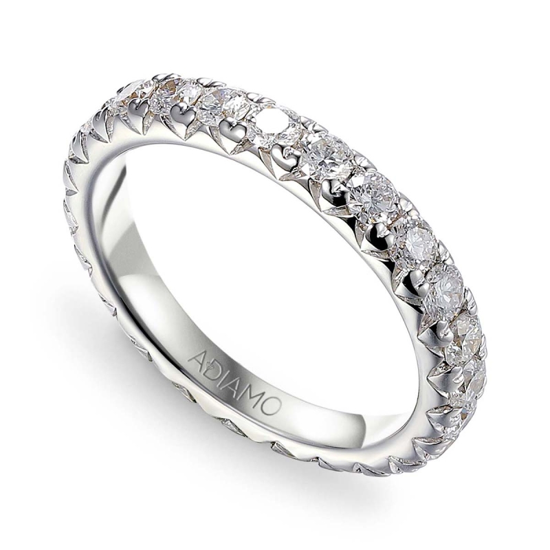 Pierścionek obrączkowy z diamentami (R78749 W): 7 - zdjęcie: 1