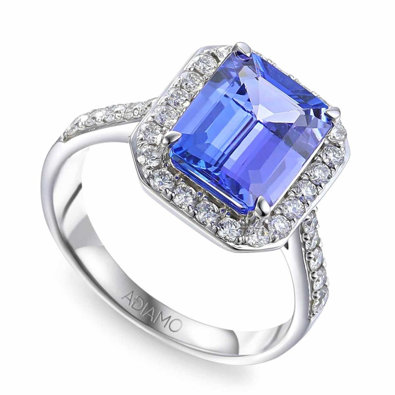 Pierścionek z tanzanitem i diamentami (R67596 W T): 10 - zdjęcie: 1