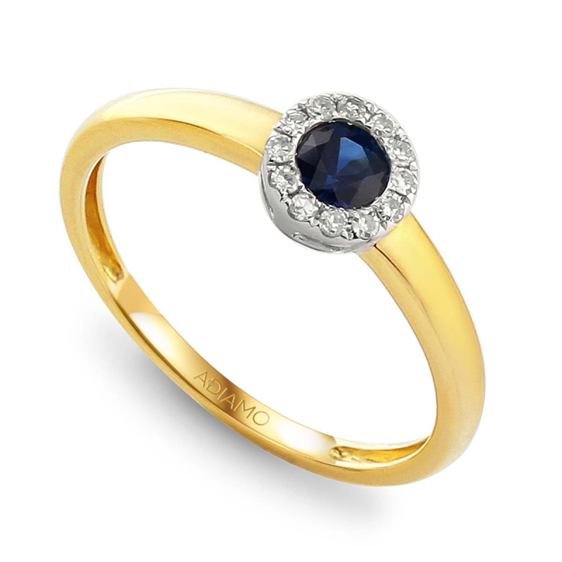 Pierścionek z szafirem i diamentami (R32963 YW SA): 9 - zdjęcie: 1