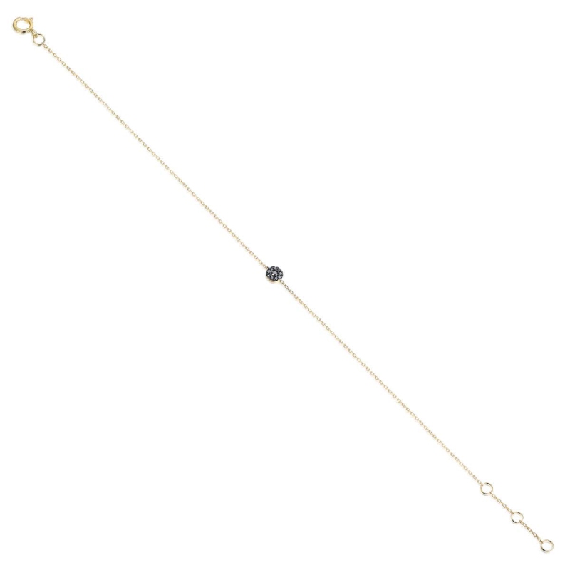 Bransoletka z czarnymi diamentami (B08342 Y C BD) - zdjęcie: 1