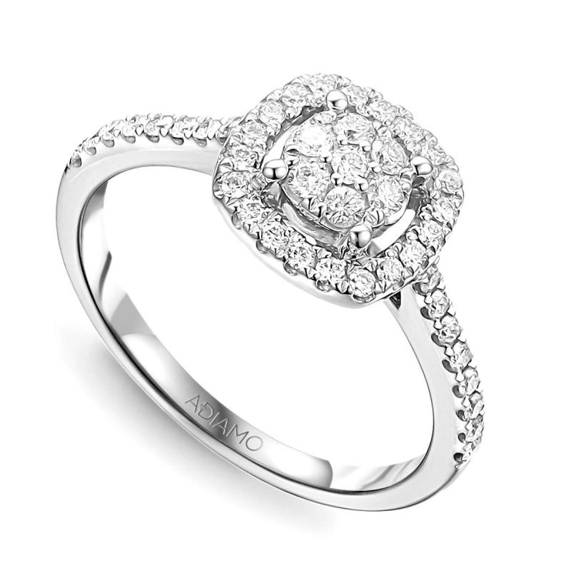 Pierścionek halo z diamentami (R85641 W): 7 - zdjęcie: 1