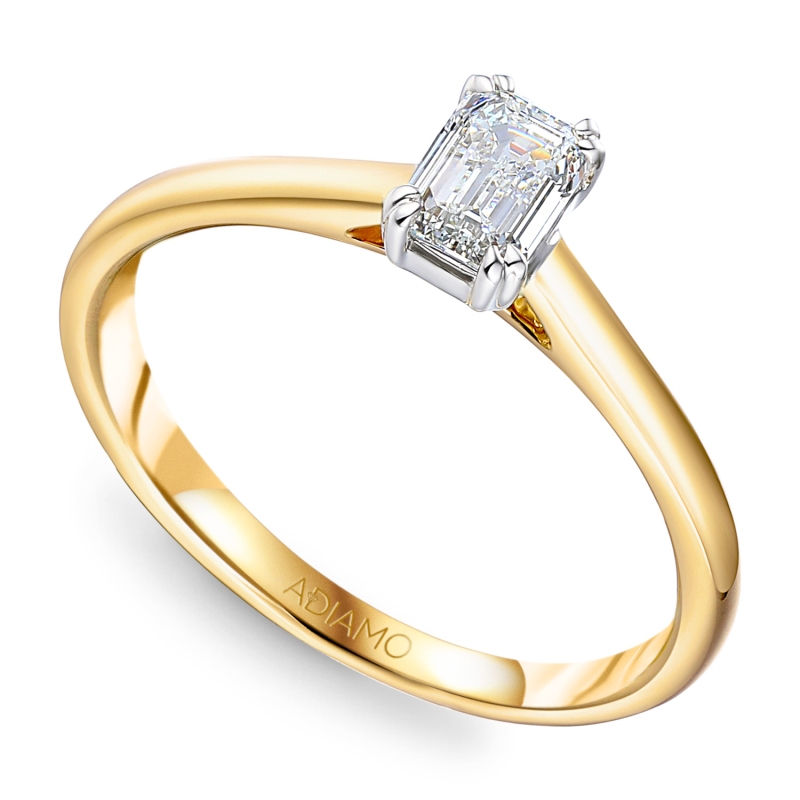 Pierścionek z diamentem laboratoryjnym (R96116 0,53ct YW LGD) - zdjęcie: 1