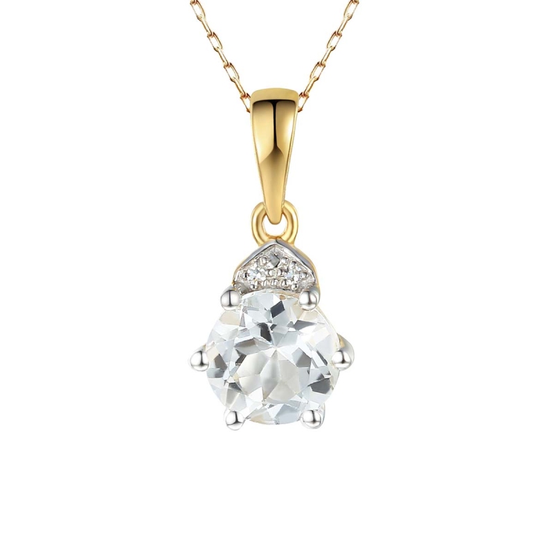 Zawieszka z białym topazem i diamentami (P73493 Y WT) - zdjęcie: 1