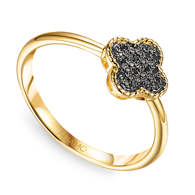Pierścionek z czarnymi diamentami (R98900 Y BD): 10 - zdjęcie: 1