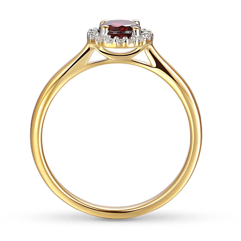 Pierścionek z rodolitem i diamentami (R75604 Y RH): 7 - zdjęcie: 2