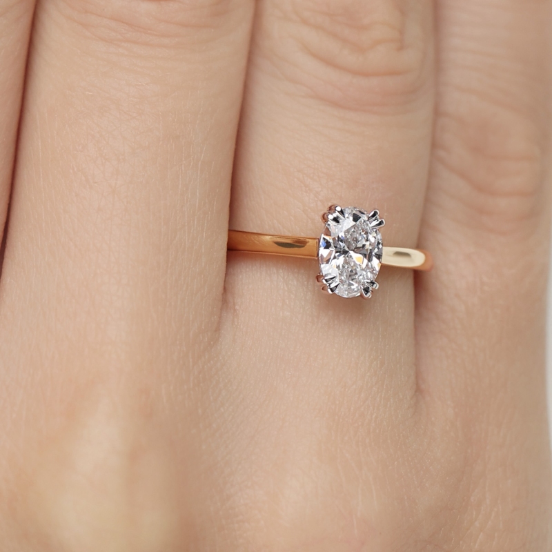 Pierścionek z diamentem laboratoryjnym (R96118 1,01ct YW LGD) - zdjęcie: 5