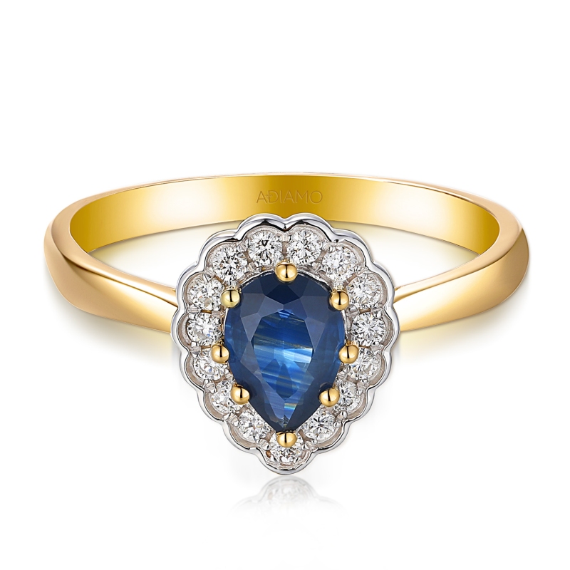 Pierścionek z szafirem i diamentami (R82052 Y SA): 10 - zdjęcie: 3