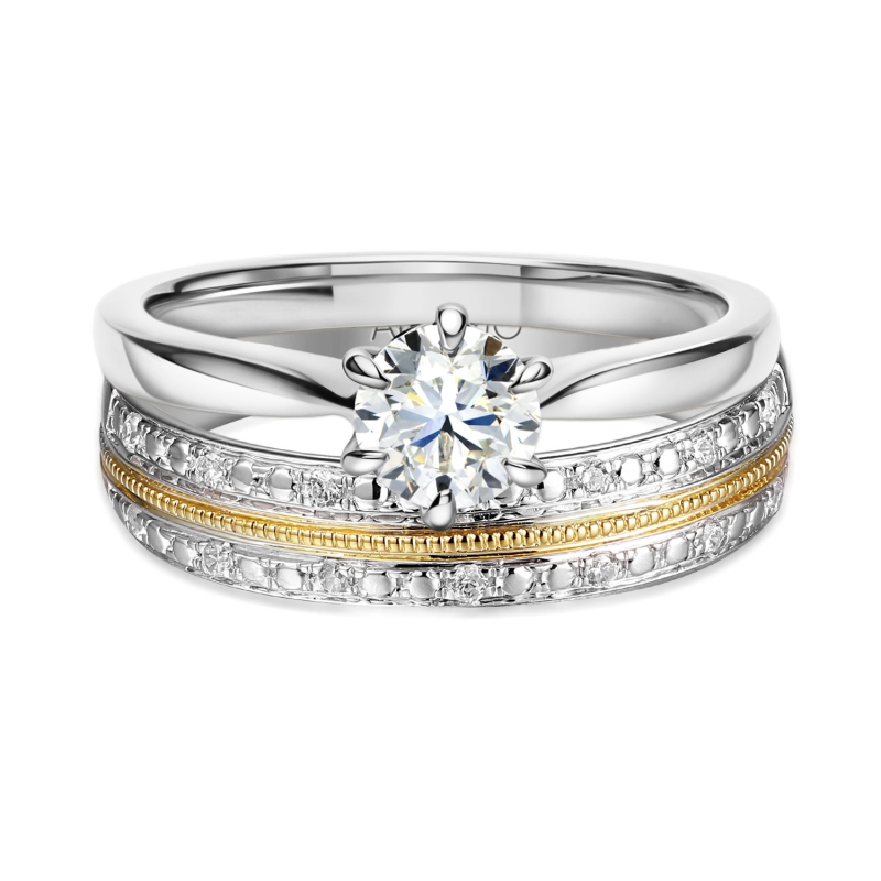 Obrączka z diamentami, 4,5 mm (O-R99886 YW): 8 - zdjęcie: 4