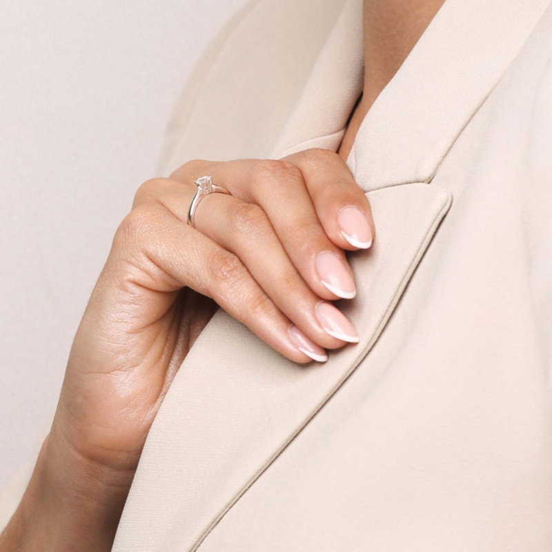 Pierścionek z diamentem, białe złoto pr.585 R34130 0,40ct: 8 - zdjęcie: 3