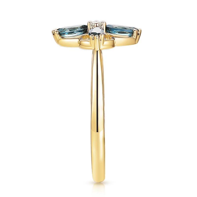 Pierścionek z london blue topazami i diamentami (R98901 Y LBT): 10 - zdjęcie: 4