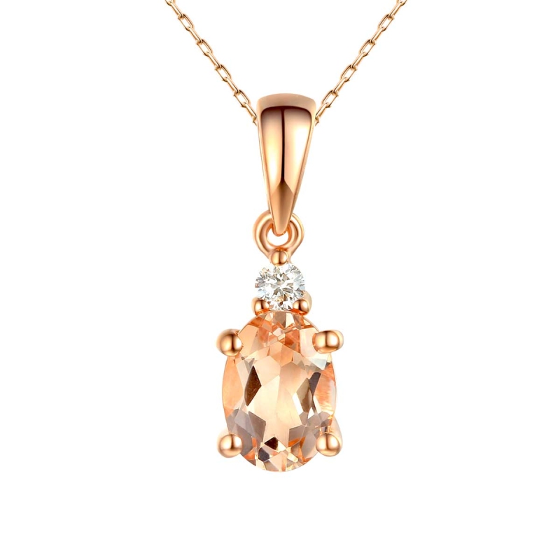 Zawieszka z morganitem i diamentami (P37303 R MR) - zdjęcie: 1