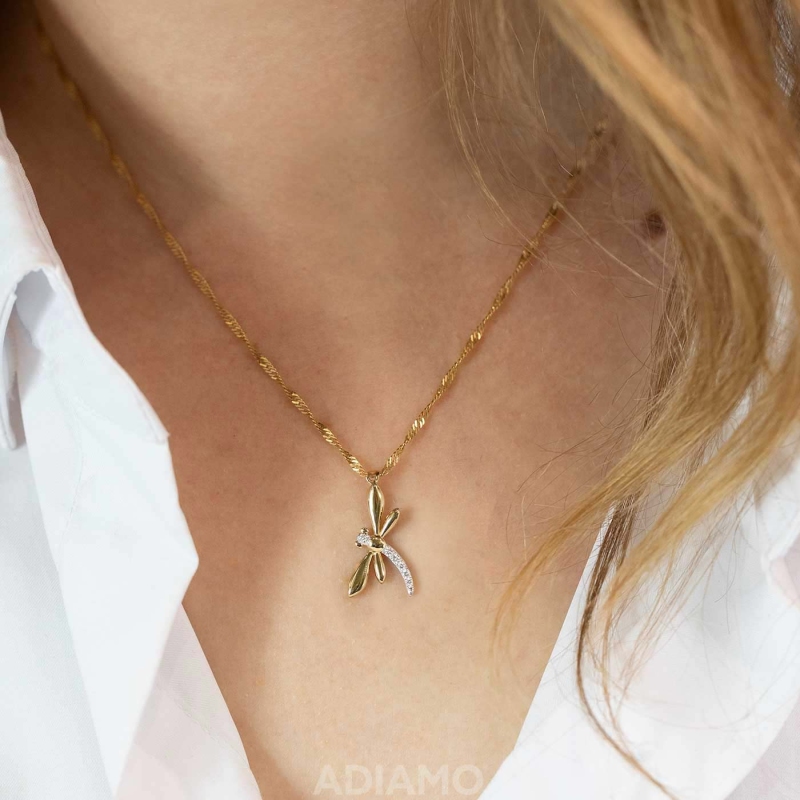 Zawieszka ważka z diamentami (P88876 Y) - zdjęcie: 2