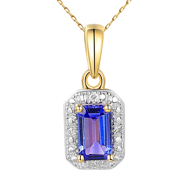 Zawieszka z tanzanitem i diamentami (P69346 Y T) - zdjęcie: 1