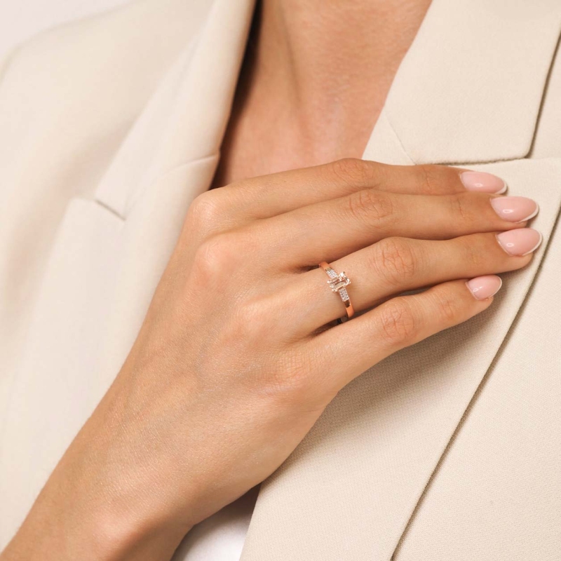 Pierścionek z morganitem i diamentami (R84147 R MR): 7 - zdjęcie: 4