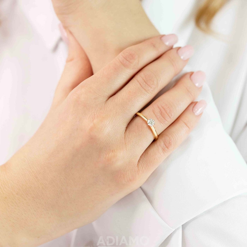 Pierścionek z diamentem (R58829 YW 0,25ct): 15 - zdjęcie: 2