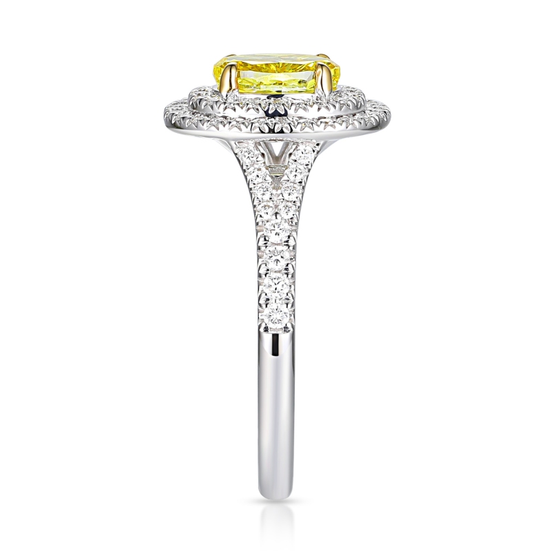 Pierścionek z żółtym diamentem laboratoryjnym (R100393 YW LGDY) : 10 - zdjęcie: 3