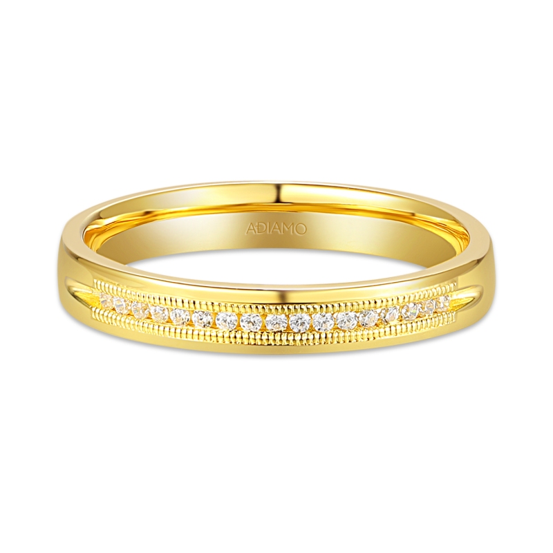 Obrączka ślubna z diamentami, 3 mm (O-R46063 Y): 10 - zdjęcie: 1