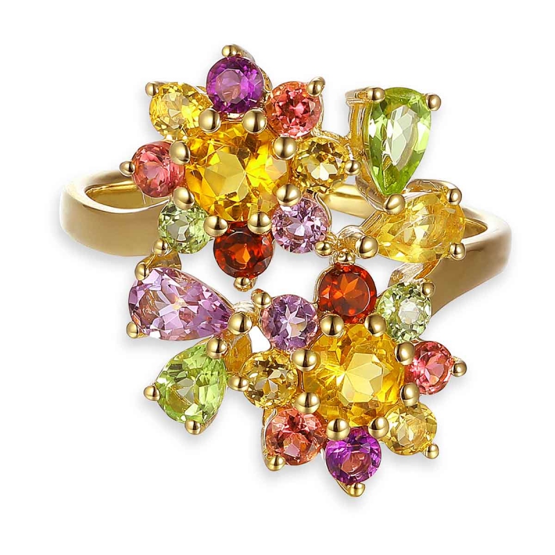 Pierścionek z kolorowymi kamieniami (R88897 Y): 7 - zdjęcie: 3