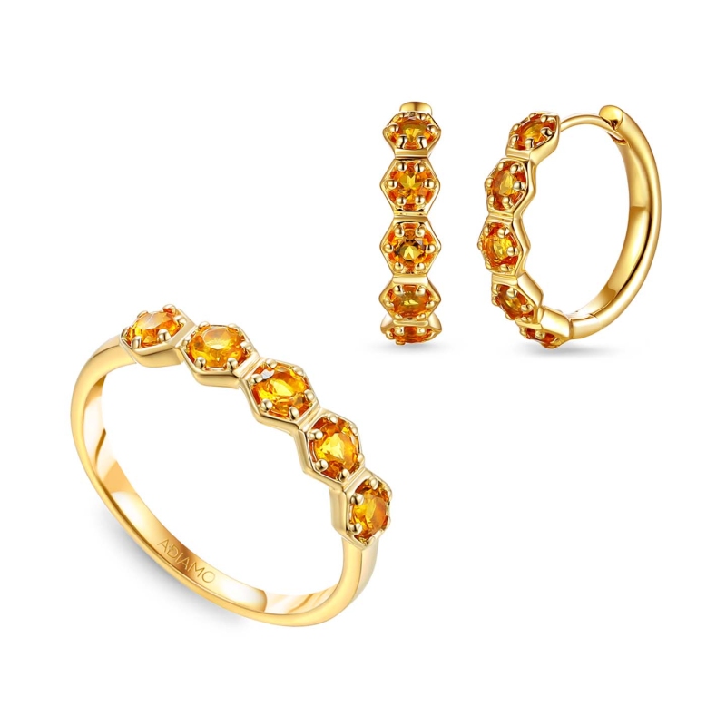 Komplet biżuterii z cytrynami (84150) - zdjęcie: 1