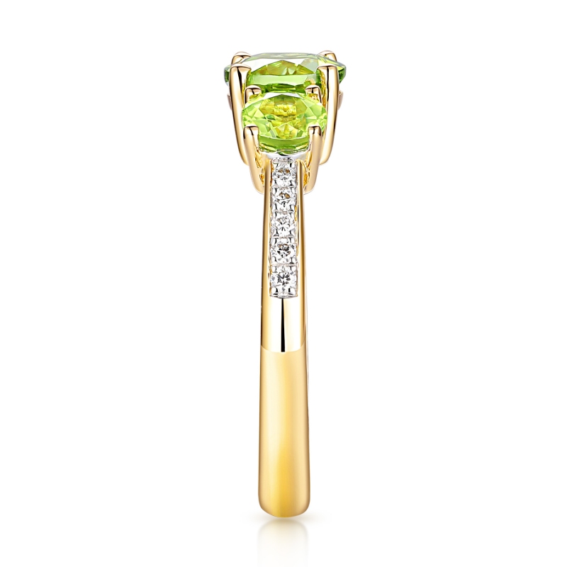 Pierścionek z perydotami i diamentami (R59520 Y PT): 15 - zdjęcie: 3