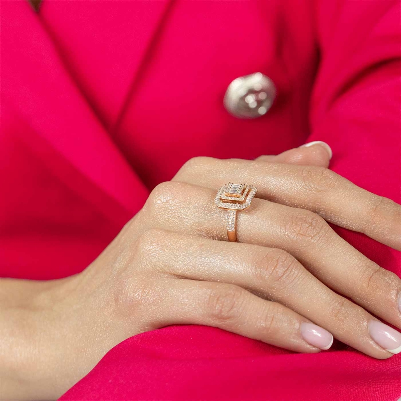 Pierścionek z diamentami (R84316 Y): 13 - zdjęcie: 2