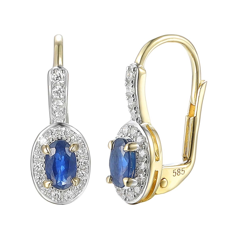Kolczyki z szafirami i diamentami (E86389 Y P SA) - zdjęcie: 1